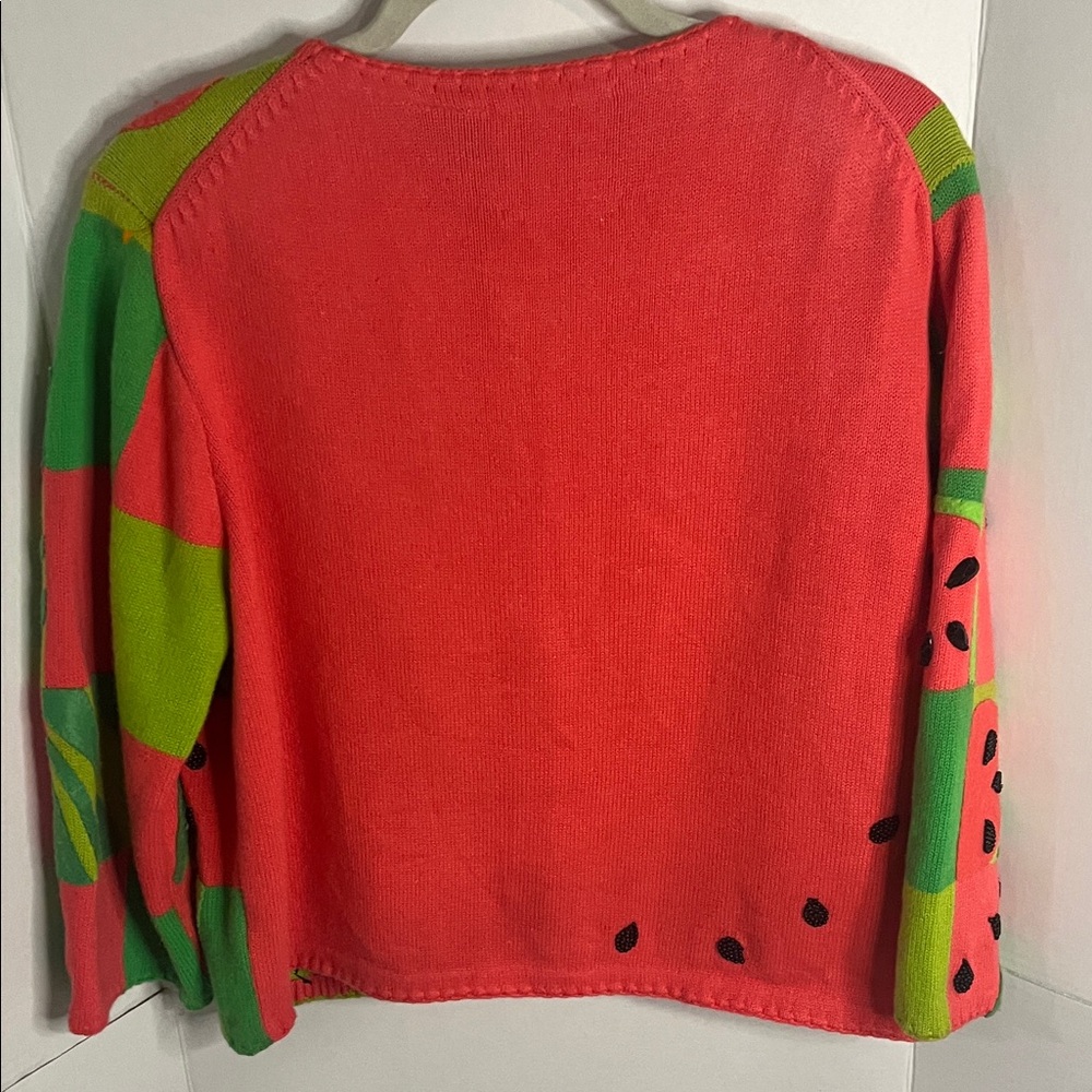 Michael Simon Colorful Fruit Pattern Cardigan VTG… - image 4